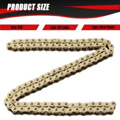 Kamier 428 chain fits front and rear sprockets for compatible performance.