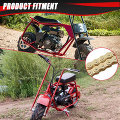 Kamier drive chain packaging with gold finish enhances visibility during installation.
