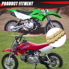 KAMIER gold drive chain on dirt bike ready for riding