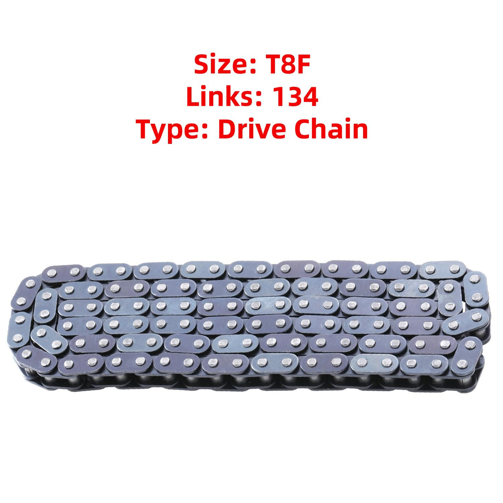 Kamier T8F drive chain on a dirt bike suggests smooth power transfer