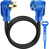Kanayu 50A RV/EV extension cord outdoors, 14-50P to 14-50R, reliable power delivery
