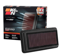 K&N high-flow original air filter close-up with premium media for Honda
