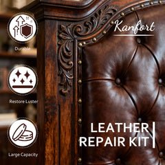 Kanfort Leather Repair Salve brush enables even, easy application.
