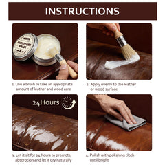 Kanfort Leather Repair Salve packaging shown as a user-friendly care kit.
