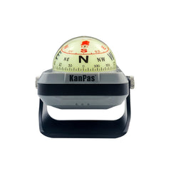 KanPas V-39-L dashboard ball compass mounted on car dash for precise orientation.