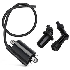 KanSmart ignition coil front view with compact design for Kawasaki Mule.