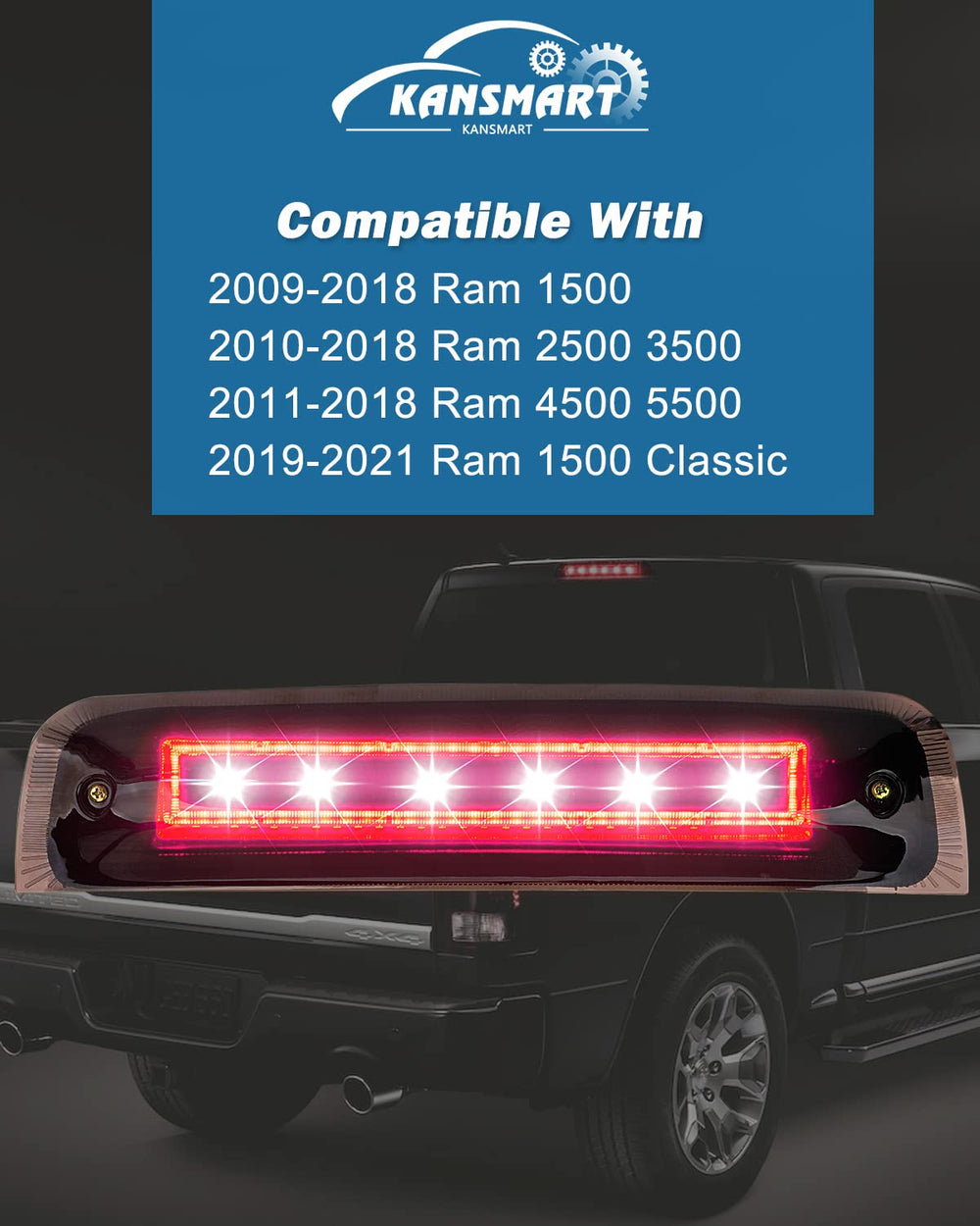 KanSmart Ram 1500 side-view brake light for enhanced rear awareness