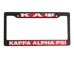 Kappa Alpha Psi black license plate frame for front and back of car, durable and stylish