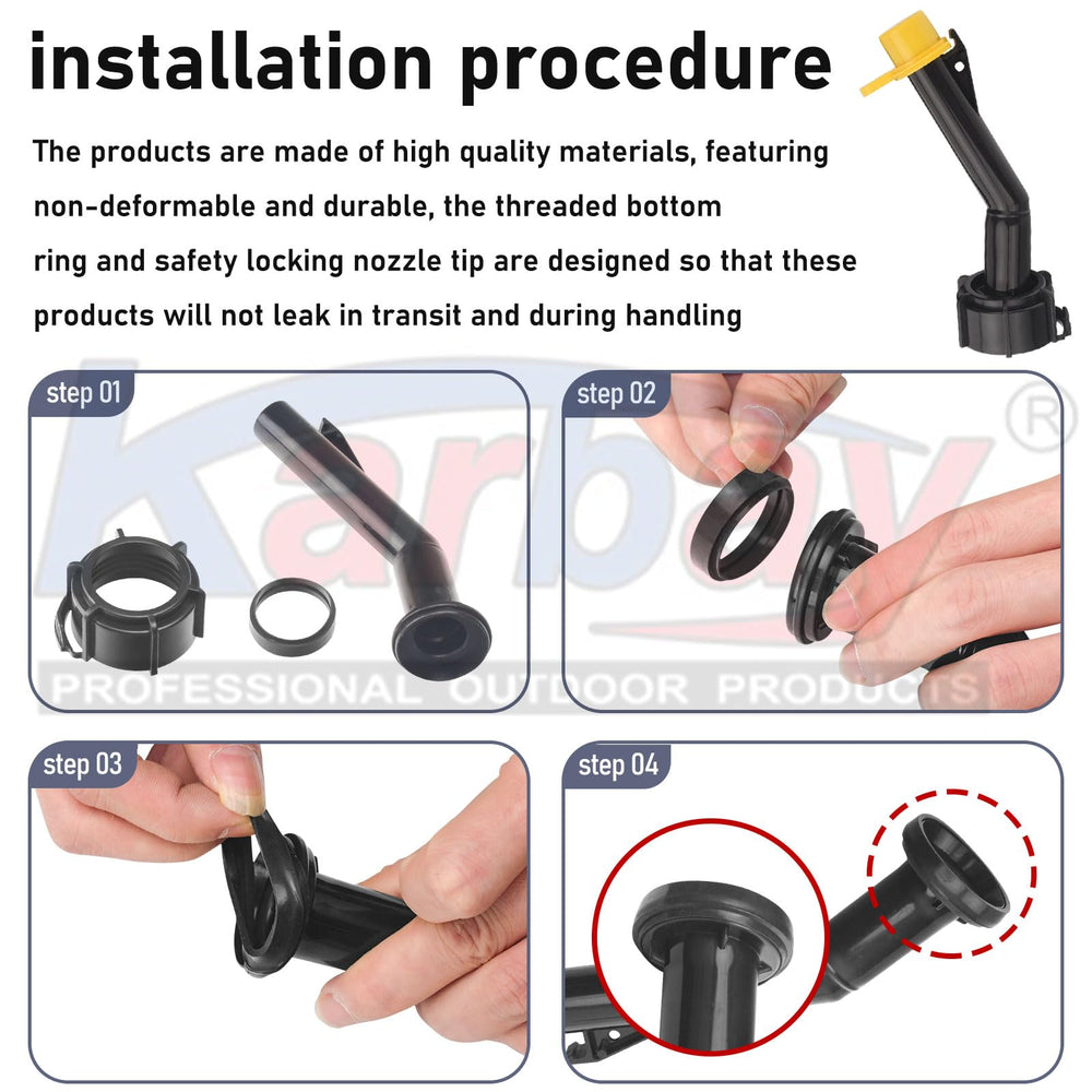 Karbay lightning spout for Blitz 900094 supports safe venting and pour.