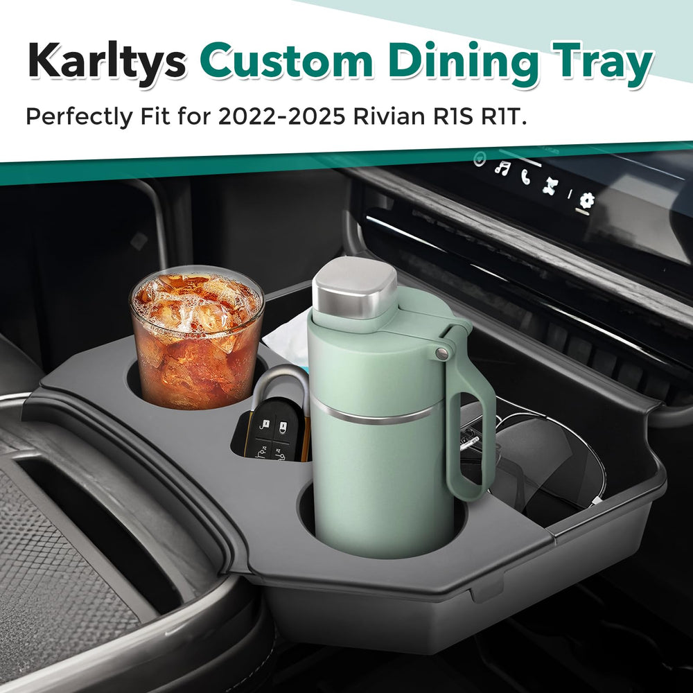Karltys 2in1 console organizer with cup holders for easier trips.