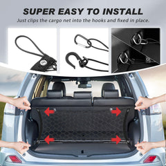 Karltys trunk cargo net helps organize uneven loads for tidy storage.