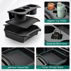 Karltys organized storage for phones, keys, sunglasses within reach.