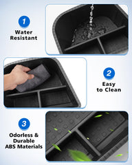 Karltys waterproof trunk storage bin protects liquids and spills during travel.
