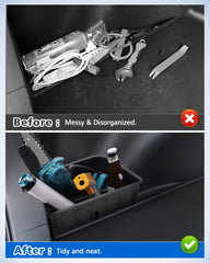 Karltys trunk organizer features deep compartments to prevent items from rolling.