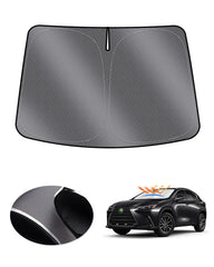 Karltys windshield sun shade on Lexus NX front window reduces glare and heat