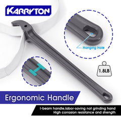 KARRYTON ergonomic aluminum handle reduces effort during turning tasks