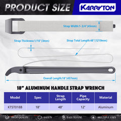 KARRYTON nylon strap around a pipe for a secure non-slip grip