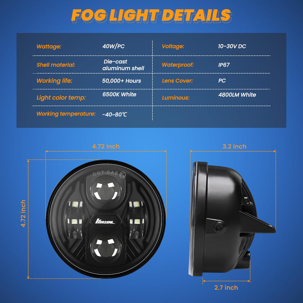 KARSAM fog light housing with aluminum finish for durable, long-lasting fit.