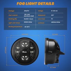 KARSAM fog light housing with aluminum finish for durable, long-lasting fit.