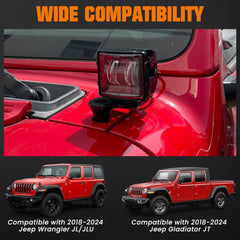KARSAM Gladiator JT pillar light bracket keeps fog or pod lights steady.