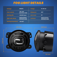 KARSAM Jeep Wrangler fog light assembly JK/JLU, angle view showing easy install.