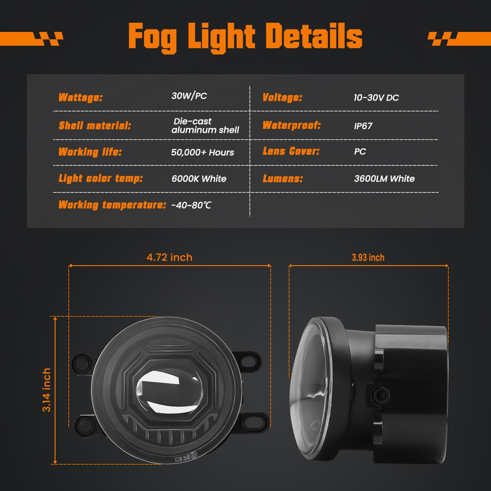 KARSAM Tacoma fog lights improve visibility in fog and rain