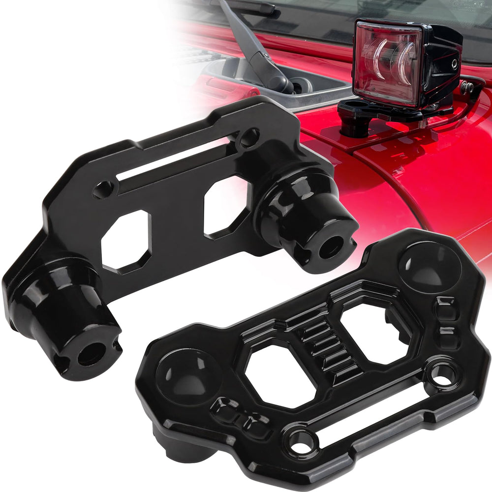KARSAM Wrangler JL light bar hood mount enhances secure off-road lighting.