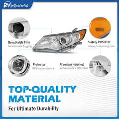 Weatherproof seal and sealed coating on KarSpareHub Camry headlight.