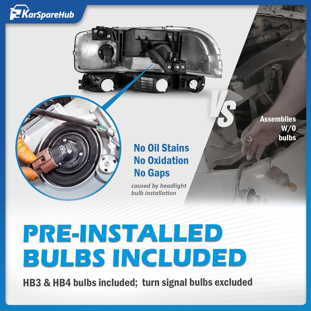 KarSpareHub chrome housing headlamp highlights modern look and ease of replacement.