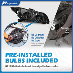 KarSpareHub headlight assembly for 2014-2015 Civic passenger side, reliable seal