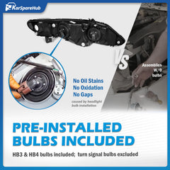 KarSpareHub headlights UV coating lens, anti-yellowing for 2006-2011 Civic.