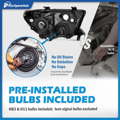 UV-coated lens on KarSpareHub headlight for lasting clarity at night.