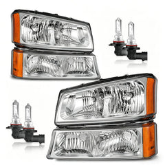 KarSpareHub headlight assembly for Chevy Silverado left side, precise fit and durable performance.