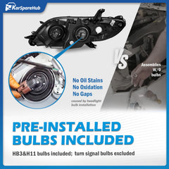 Sealed waterproof headlamp coating from KarSpareHub protects against moisture.