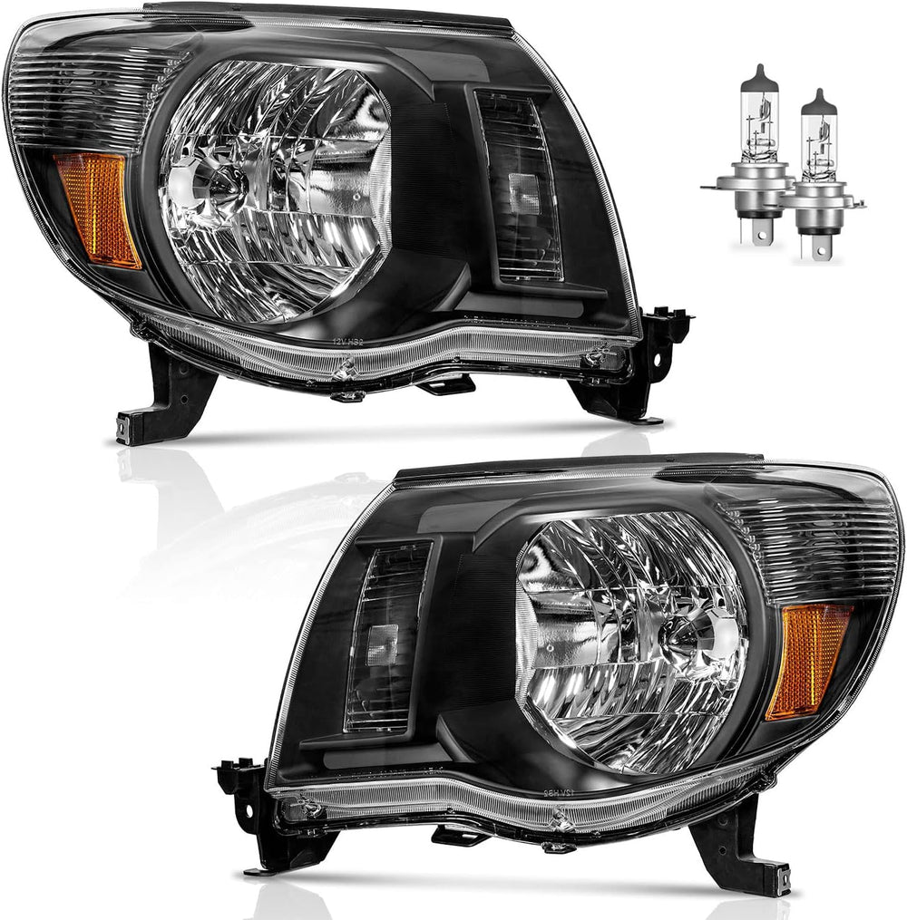 KarSpareHub Tacoma headlight driver side with black housing for improved night visibility