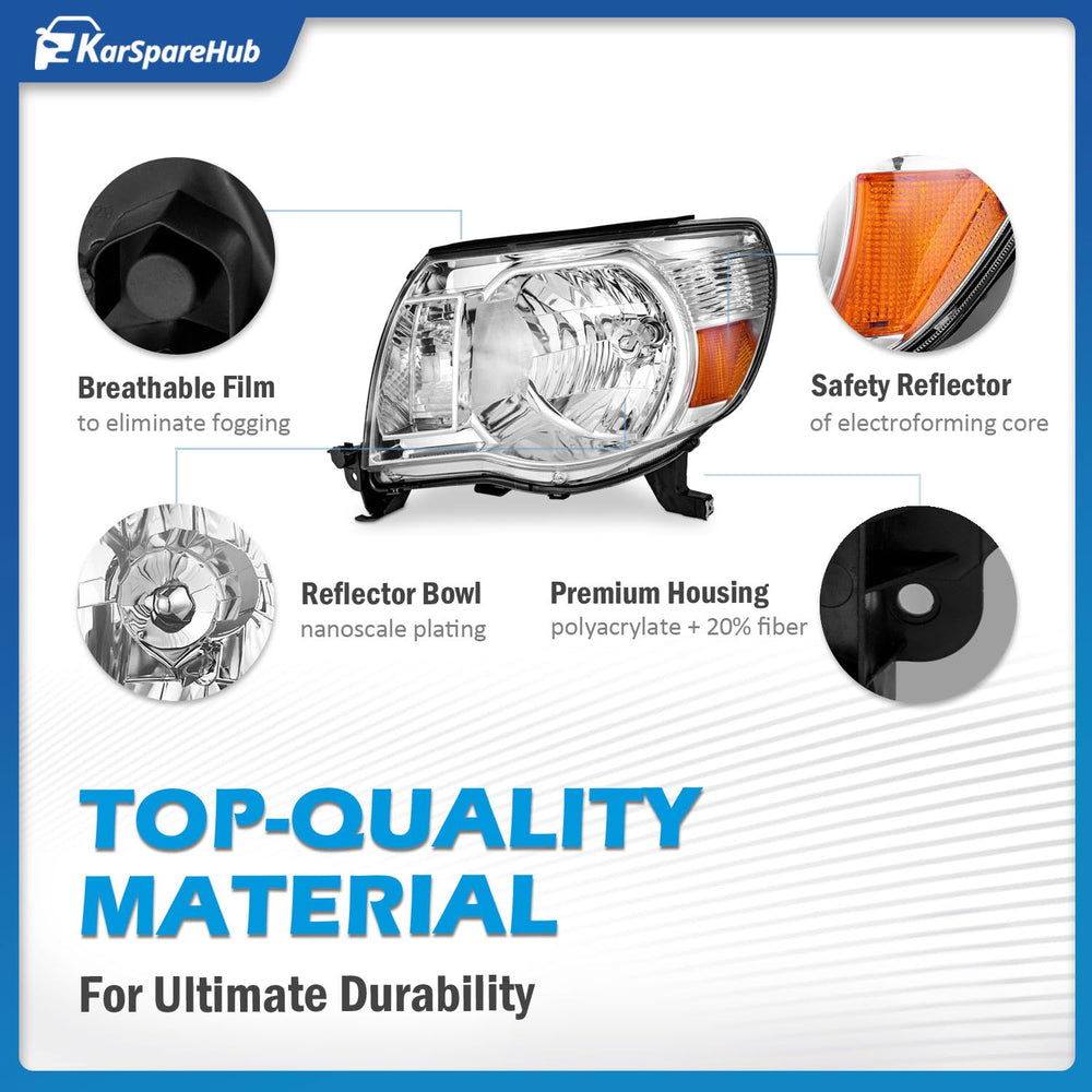 KarSpareHub Tacoma headlights package includes bulbs for quick installation.