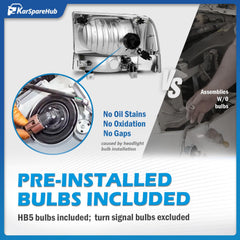 KarSpareHub weatherproof headlamp coating, rear view, resists water exposure and temperature changes.