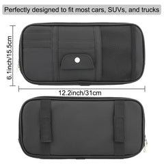 Kartisen sun visor organizer with glasses clip for easy eyewear access.