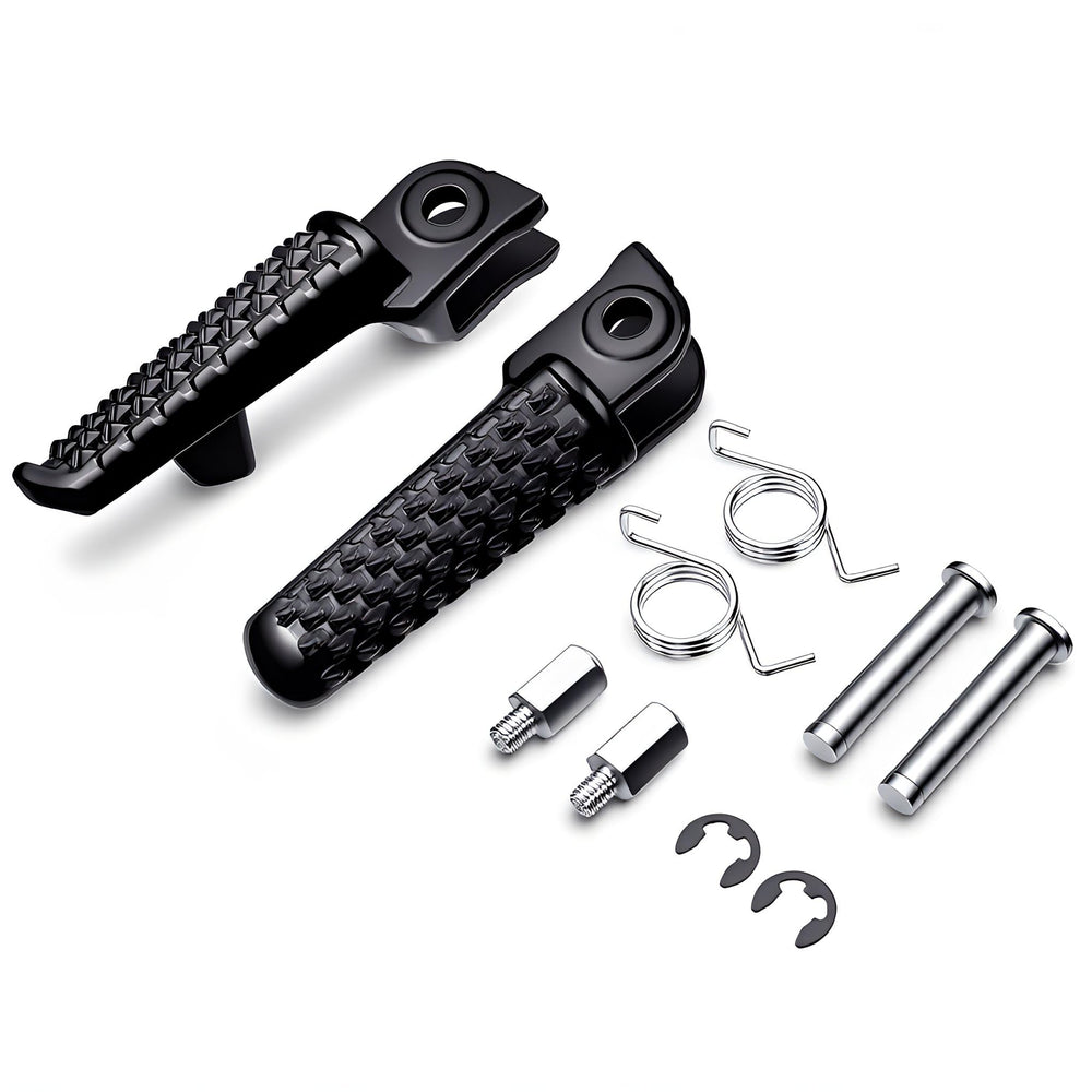 KASIMT black finished footpegs complementing OEM styling.
