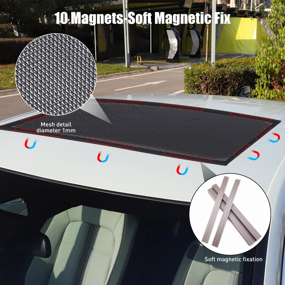 Kaskawise sunshade fully covering a moonroof for shade and airflow