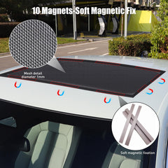 Kaskawise sunshade fully covering a moonroof for shade and airflow