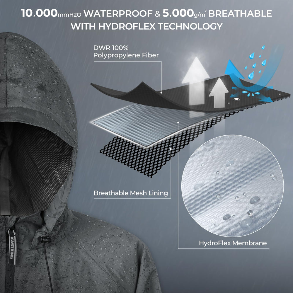 KastKing HydroSense rainsuit pants showing adjustable waist for a personalized fit.