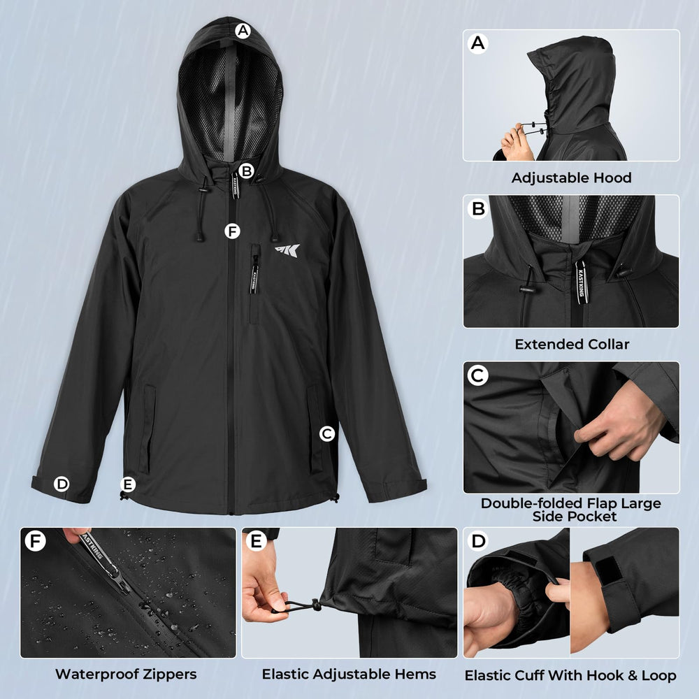 KastKing HydroSense rainsuit side waterproof zip for quick access