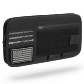 Katadem heavy-duty MOLLE car sun visor organizer keeps essentials within reach during road trips.