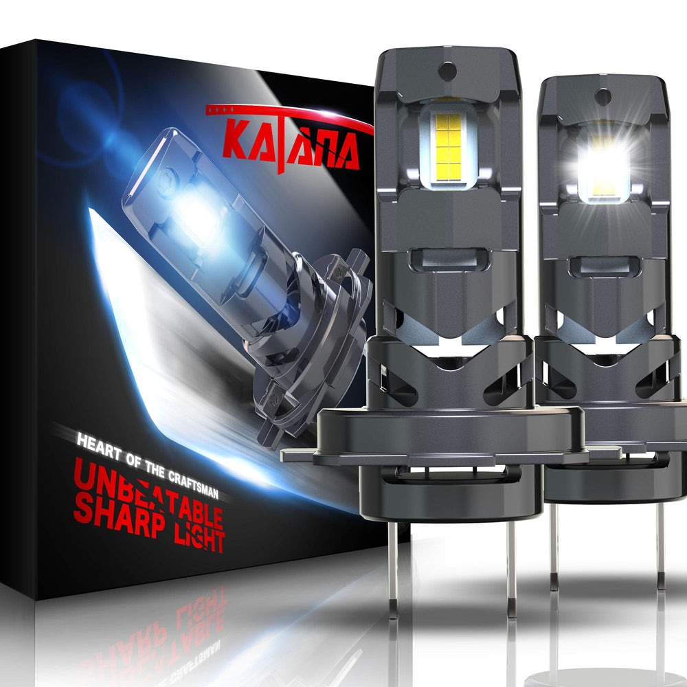 Katana H7 bulb with 6500K white light for crisper night driving.