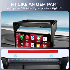 Katorn dash tray includes silent silicone mat to reduce items shifting.