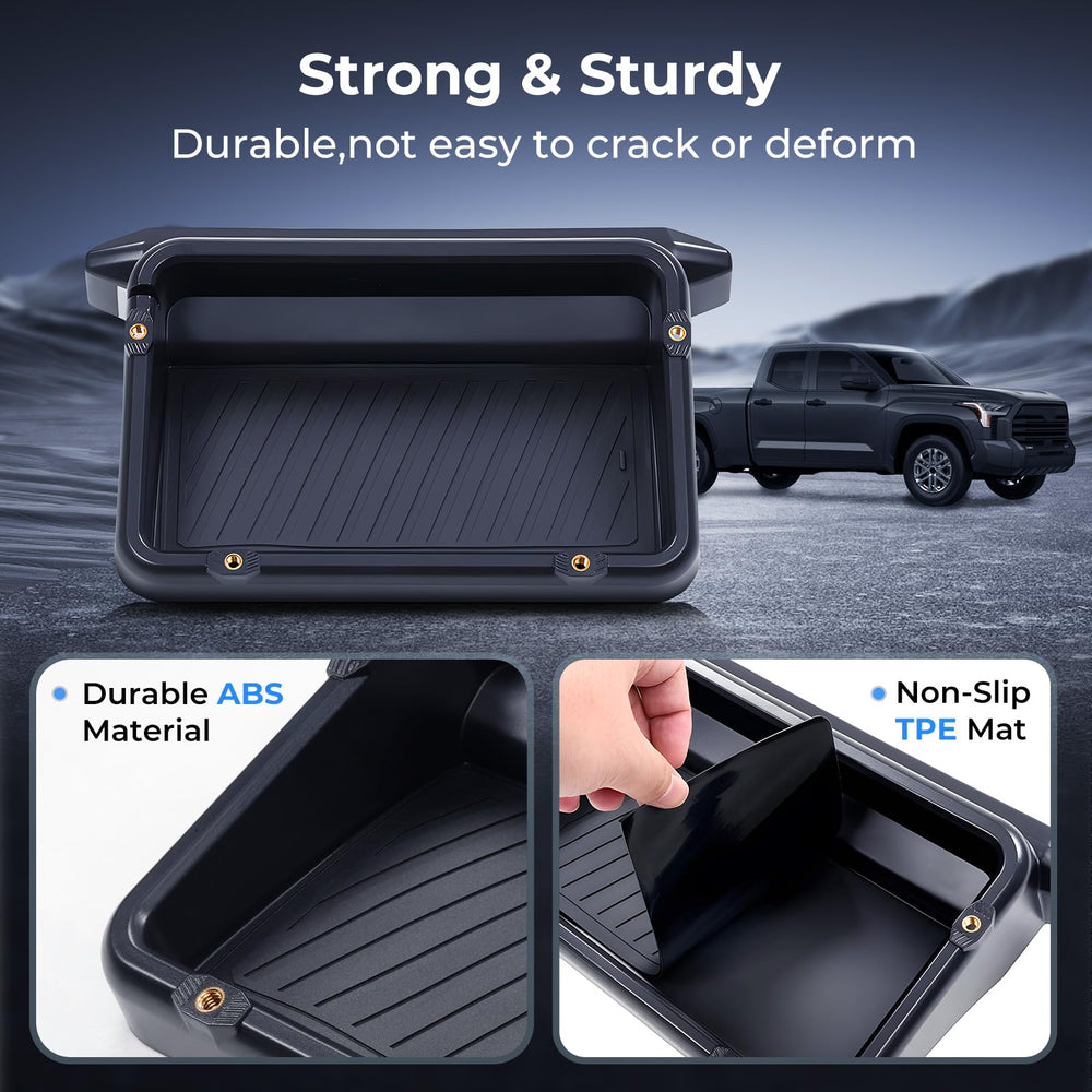 Katorn dashboard storage tray installation on 4Runner shows tool-free setup.