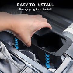 Katorn cup holder cleans easily with a damp cloth.