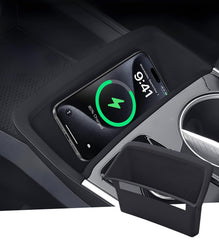 Katorn wireless charging protective mat on Equinox center console for secure device placement