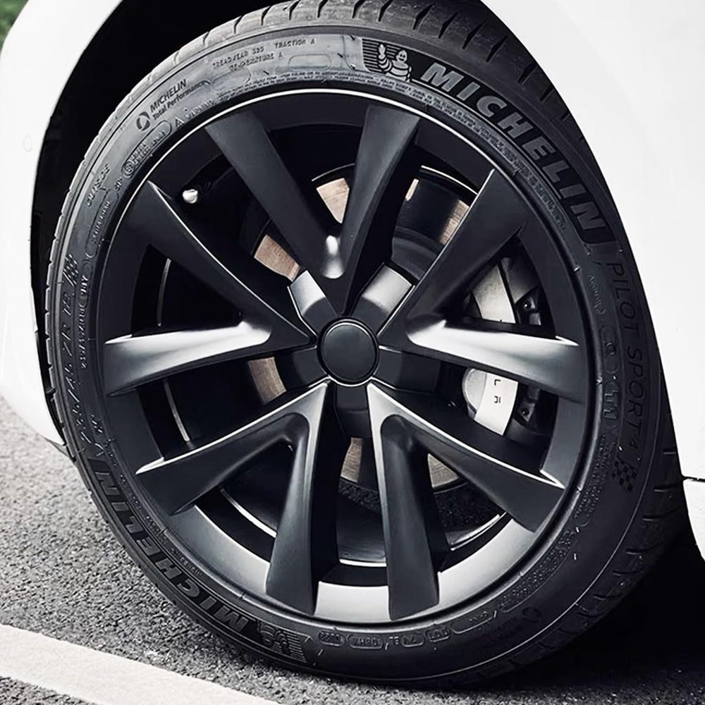 KAVANIC 4Pcs hubcaps for Tesla Model 3 18-inch aero wheels with matte black finish